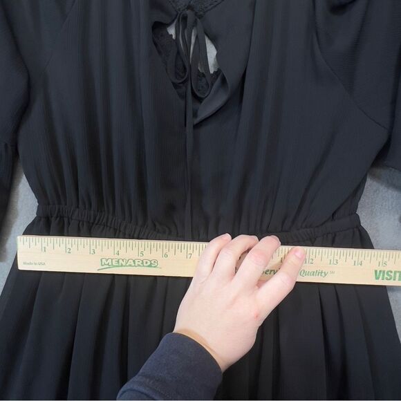 Torrid 0 large Black Chiffon Cold Shoulder Skater Dress - Picture 10 of 15